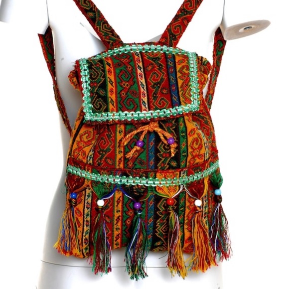 🔺 SALE 🔺Boho hippie style handmade backpack - Picture 4 of 6